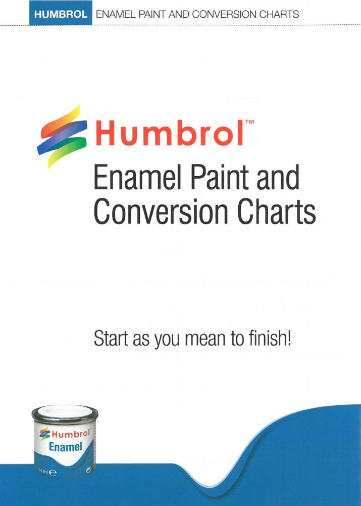 Humbrol P1158 Enamel Paint Colour and Conversion Chart Toy Models
